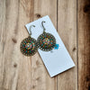 Boho Enamel Flower Earrings – Antique Bronze, Hypoallergenic & Lightweight