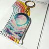 Full Moon Acrylic Glitter Key Chain