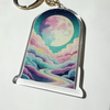 Full Moon Acrylic Glitter Key Chain