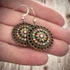 Boho Enamel Flower Earrings – Antique Bronze, Hypoallergenic & Lightweight