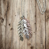 Triple Feather Pendant Necklace