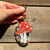 Toadstools Acrylic Glitter Key Chain