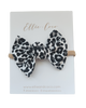 Knot Bow | Black and White Leopard
