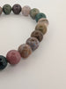 Indian Agate Bracelet — Chip & 8mm Round Beads