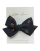 Navy Floral Oversize Bow