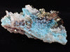 Pyrite and Quartz on Blue Gibbsite – Shangbao Mine, Hunan, China