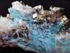 Pyrite and Quartz on Blue Gibbsite – Shangbao Mine, Hunan, China