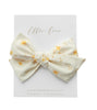 Yellow Flowers on Cream Oversize Bow
