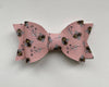 Pink Bees Bow Clip