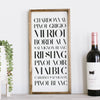 Types of Wines Wood Sign