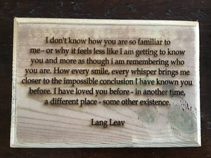 Lang Leav - So Familiar Wood Plaque - 1