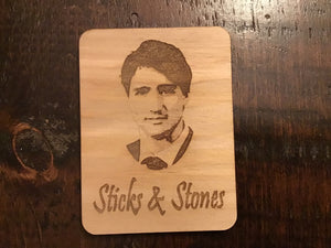 Trudeau - sticks & stones magnet - 1