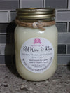 Red Wine & Roses Soy Wax Candle - Mason Jar 80+Hours - 1