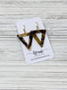 Brown and Amber Mix Triangle Earrings - 1